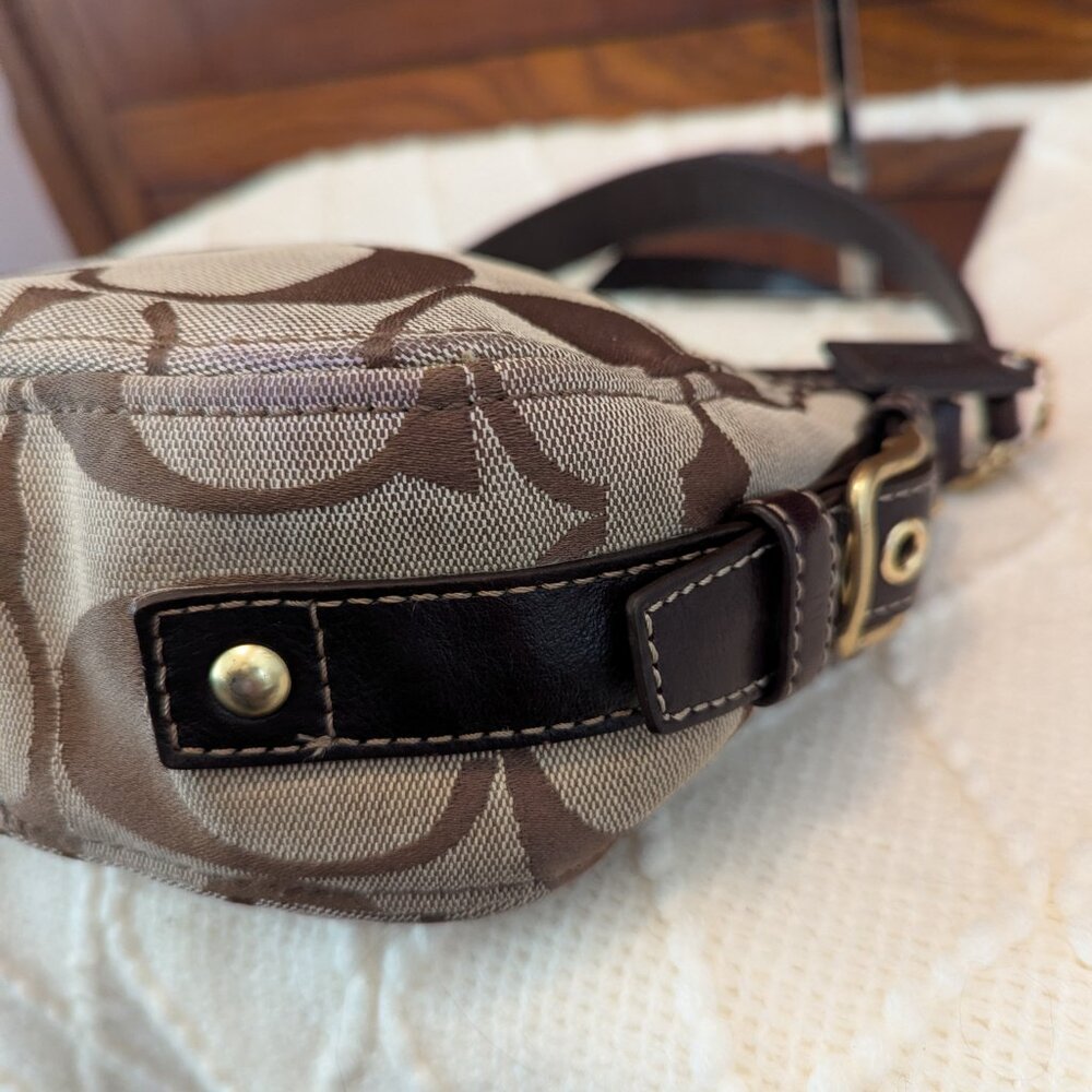 Coach Signature Brown Mini Zoe Handbag #41856 - Picture 7 of 12